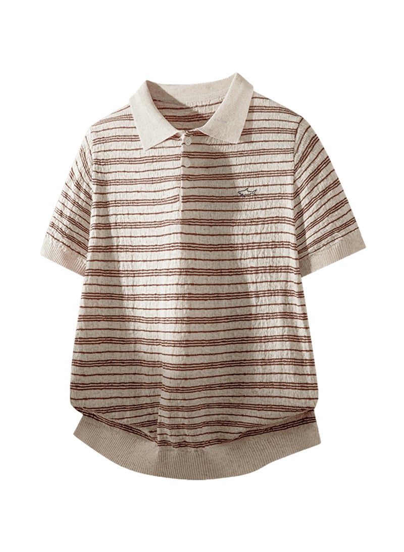 Paul & Shark Unisex Striped Short Sleeve Polo Shirt Men Women Casual Summer Office Resort Outfit - Image 4