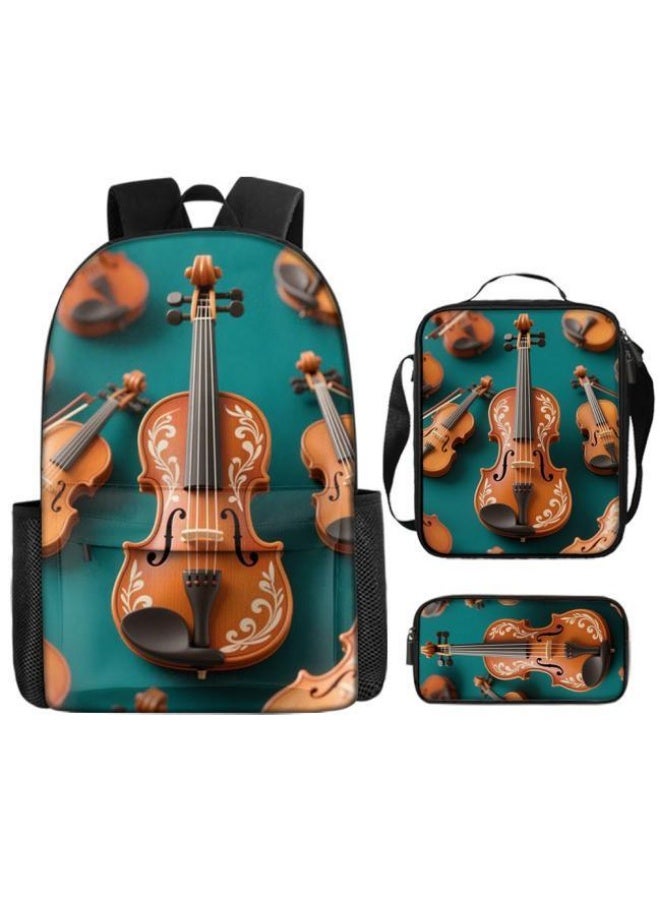 [Super new special offer] Cartoon theme bag three-piece set | double-shoulder + hand-held + storage pen bag | gift self-use good-looking - 557  - Image 1