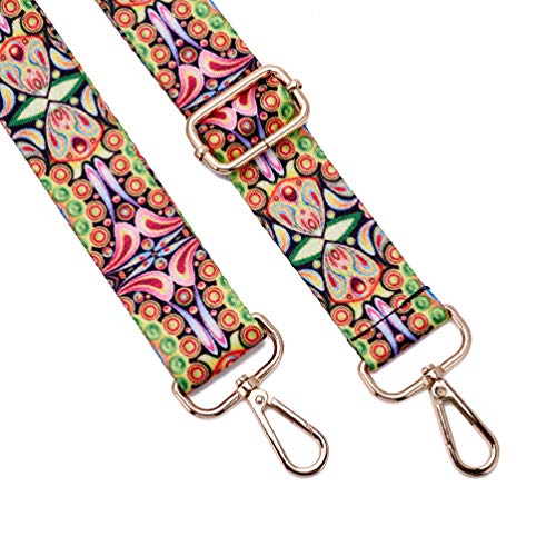 ZOOEASS Wide Shoulder Strap Adjustable Replacement Belt Guitar Style Crossbody Bag Handbag Strap Multicolor Canvas Straps(Wide:1.4in) (Paisley) - Image 2