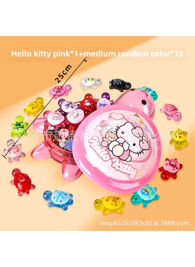 Generic - Small Turtle Pair Touch Luminous Color Small Turtle Toy Small Turtle Luminous Blind Bag Primary School Toy Wholesale-Color:Type B [17cm Candy Turtle] Pink/melody - Image 1