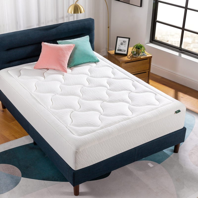 ZINUS 12 Inch Cloud Memory Foam Mattress Full Fiberglass Free Pressure Relieving Mattress in A Box CertiPURUS Certified White
