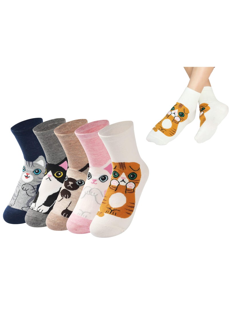Sweet seven Adorable Animal Socks for Women - 5 Pairs, Perfect Birthday Gift for Her, Mom, Best Friend, and Girls - Image 1