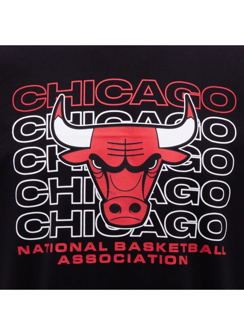NEW ERA Men's NBA Chicago Bulls Stacked Wordmark T-Shirt