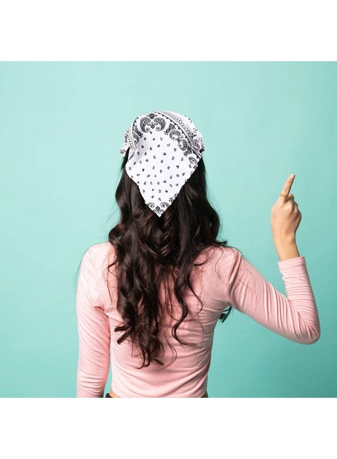 Syhood 4 قطع رباط شعر مرن طوق رأس مطبوع بتصميم عتيق وشالات رأس مثلثية للنساء والفتيات - Image 4