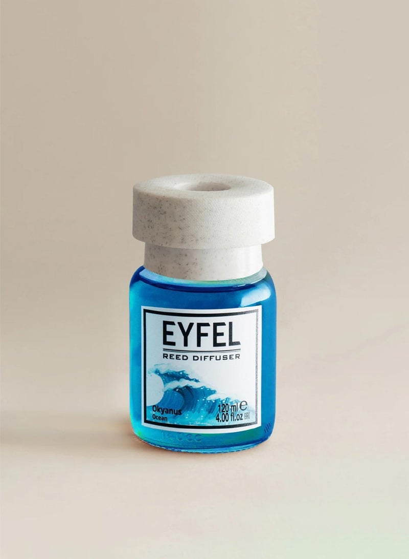 آيفيل معطر جو منزلي بالأعواد (المحيط) برائحة المحيط المنعشة 120 مل | عطر منزلي يدوم طويلاً برائحة مائية منعشة | أعواد معطرة منعشة للمنزل والمكتب | معطر جو فاخر من إيفل - Image 4