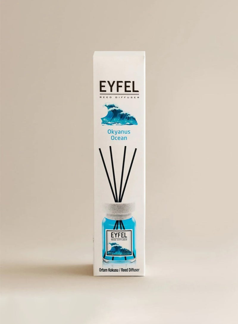 آيفيل معطر جو منزلي بالأعواد (المحيط) برائحة المحيط المنعشة 120 مل | عطر منزلي يدوم طويلاً برائحة مائية منعشة | أعواد معطرة منعشة للمنزل والمكتب | معطر جو فاخر من إيفل - Image 5