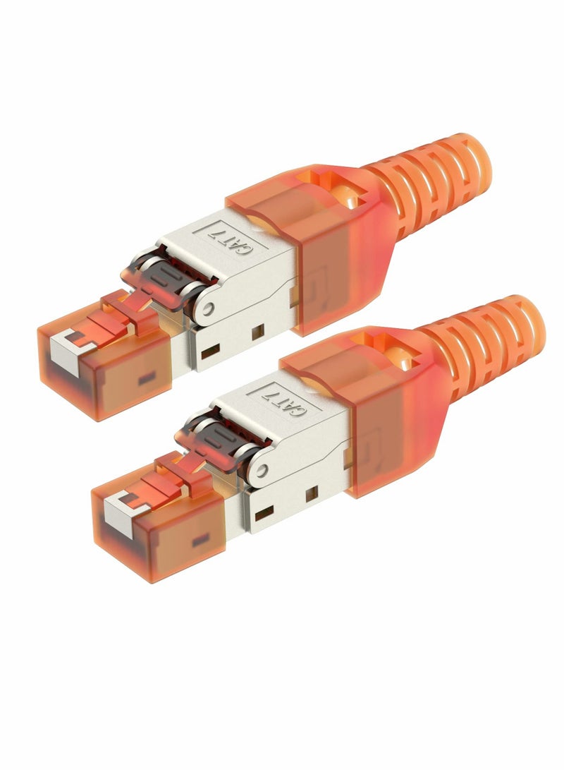 RJ45 Cat7 Connector Tool,Free Termination Plug Reusable Shielded for Ethernet Cables 10Gbps POE 2 Pack - Image 1
