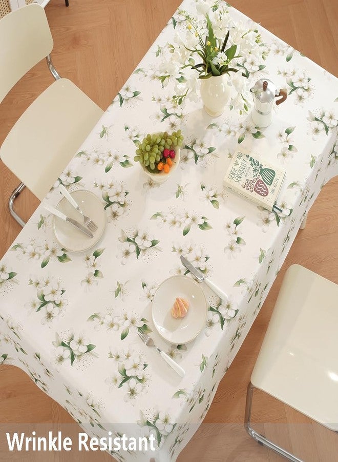 TruDelve Vinyl Tablecloth Plastic Table Cloth Rectangle Table Spring Outdoor Tablecloths Waterproof Picnic Tables Cover (54'' x 72'', Jasmine) - Image 3