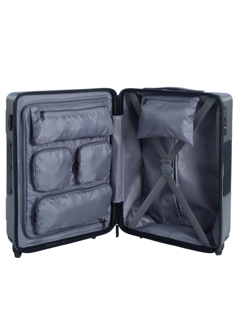 TACH Connectable Hard Case Carry on Luggage Bag with TSA Lock, Charging Port, Water Bottle Holder, 22 Inch, Grey - Image 2