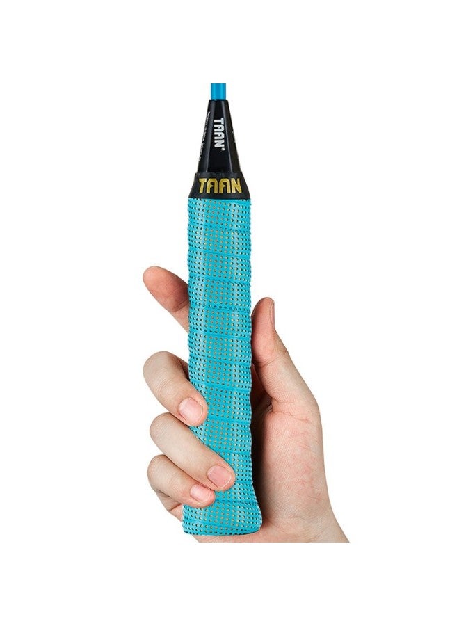 Taan Badminton Racket Grip Tape, Sweat-absorbing, Double-layer Patented Version, 2-pack, Tw090 Black And Light Yellow + Light Blue - Image 4