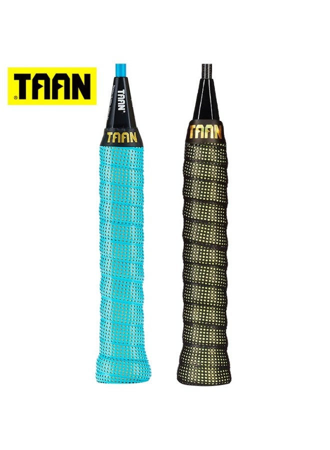 Taan Badminton Racket Grip Tape, Sweat-absorbing, Double-layer Patented Version, 2-pack, Tw090 Black And Light Yellow + Light Blue - Image 3