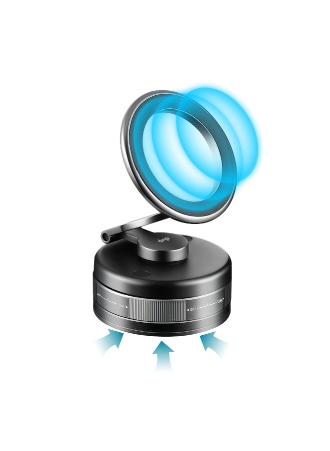 DRIP 🧲🚗 Magnetic Phone Mount with Vacuum Suction & 360° Rotation Adjustable Car Dashboard Holder for iPhone Android Hands-Free Use - Image 1