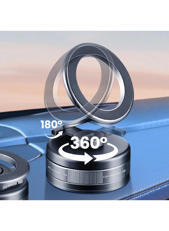 DRIP 🧲🚗 Magnetic Phone Mount with Vacuum Suction & 360° Rotation Adjustable Car Dashboard Holder for iPhone Android Hands-Free Use - Image 2