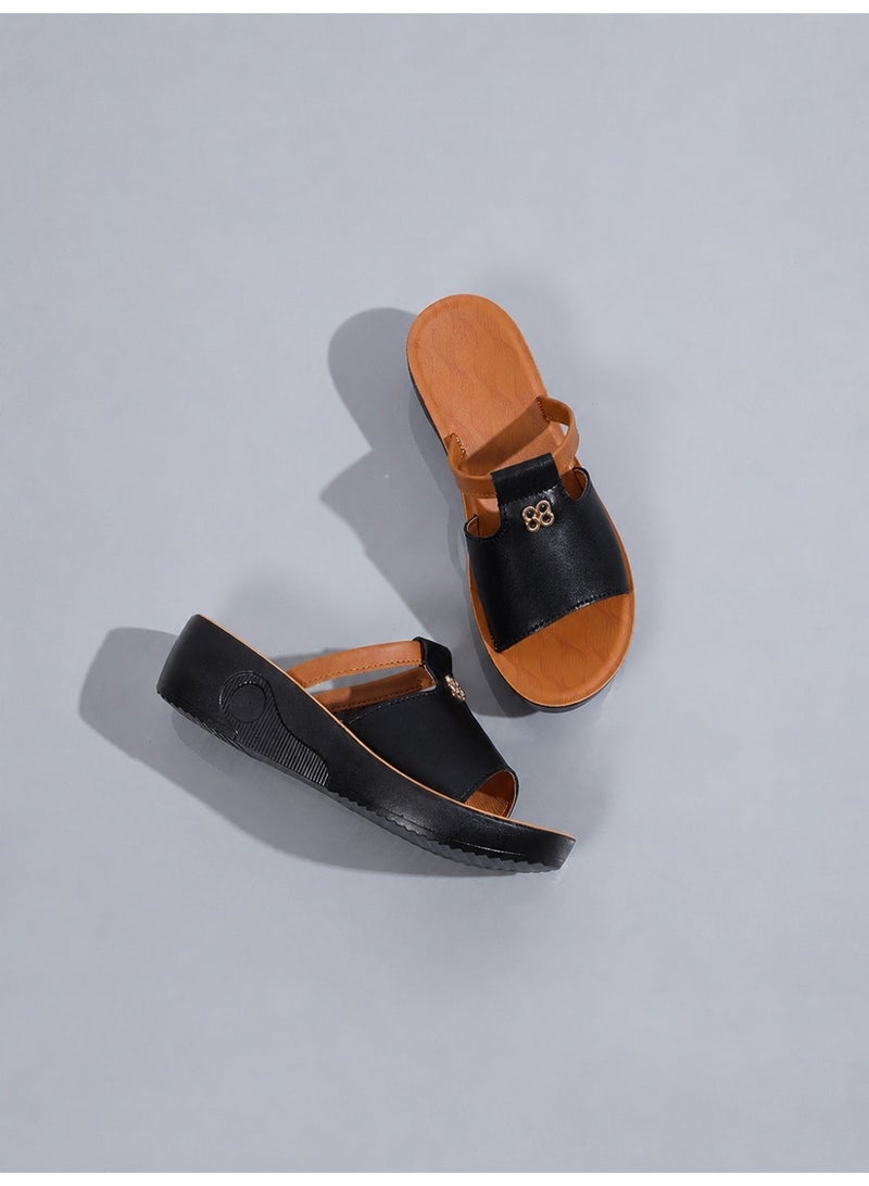 Women's Platform Wedge Sandals, Open Toe Slip-On Casual Summer Shoes with Ankle Strap, Microfiber Upper for Daily Wear, Travel and Outdoor Activities - Image 5