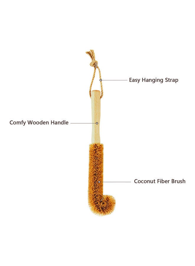 Y&D Wooden Handle Bottle Cleaning Brush Brown - Image 2