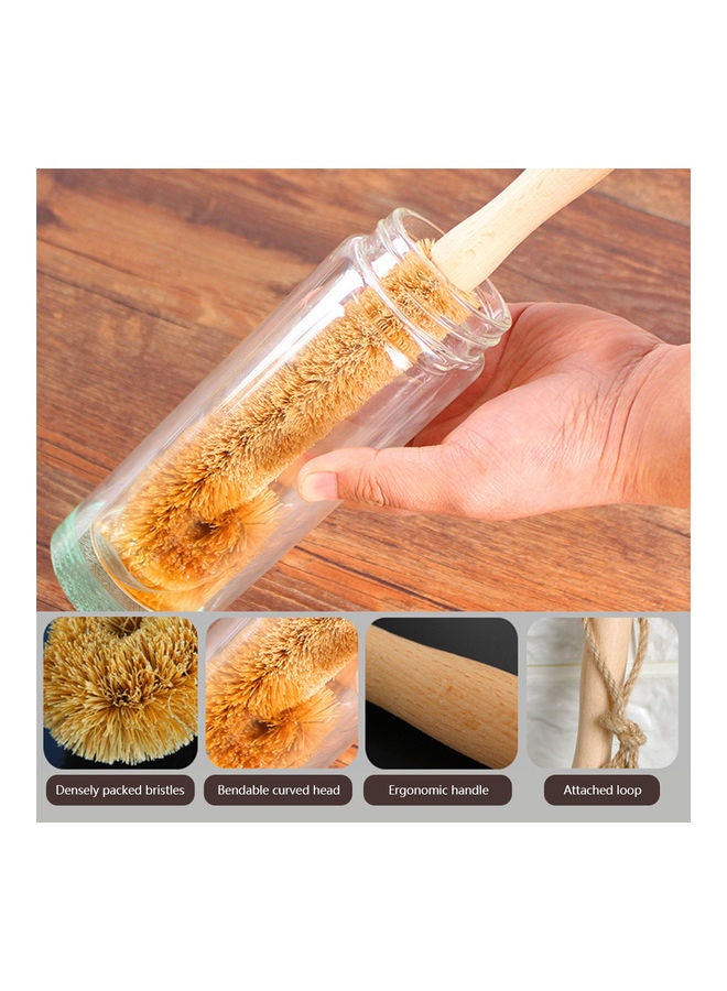 Y&D Wooden Handle Bottle Cleaning Brush Brown - Image 3