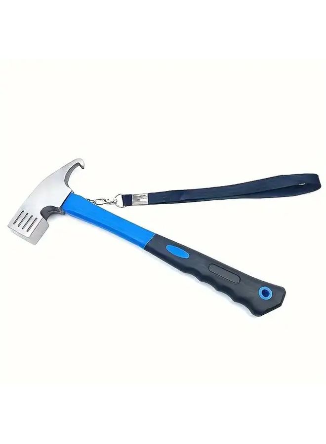 Grey Heavy Duty Camping Hammer with Tent Peg Remover and Suspension Strap - Image 5
