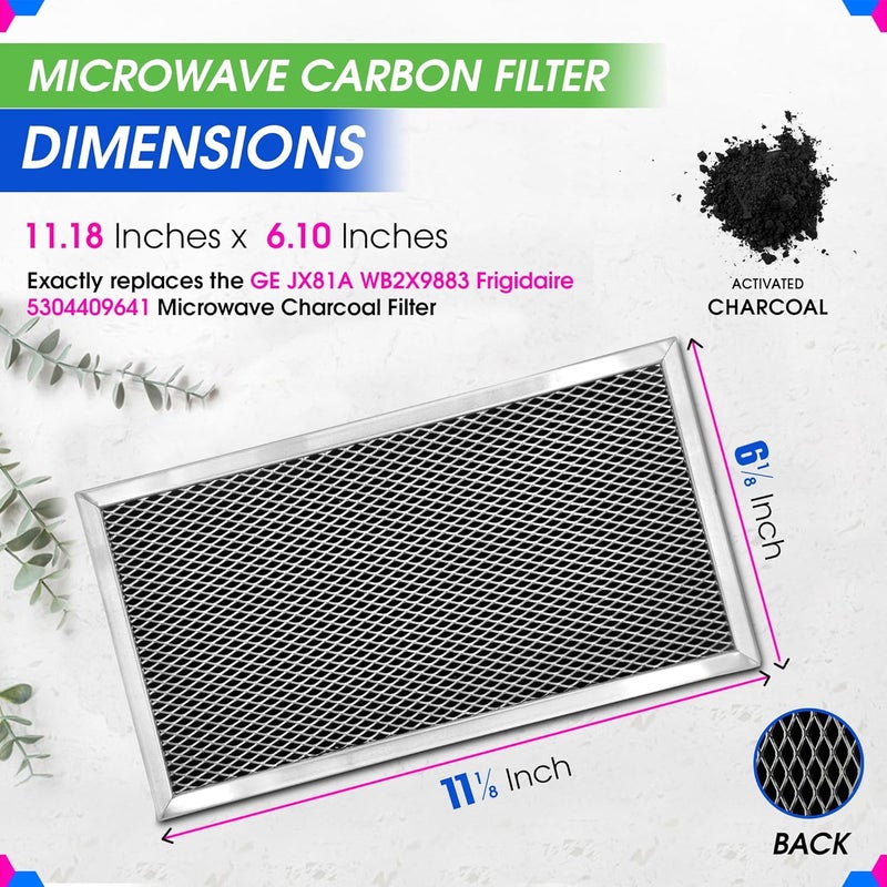 Bagean Microwave Charcoal Filter 11.15" x 6.10" for JX81A WB2X9883 GE Microwave Filter Replacement - Carbon Filter Freshens and Filters Kitchen Oven Air in Over-the-Range Stove Fan - Image 3