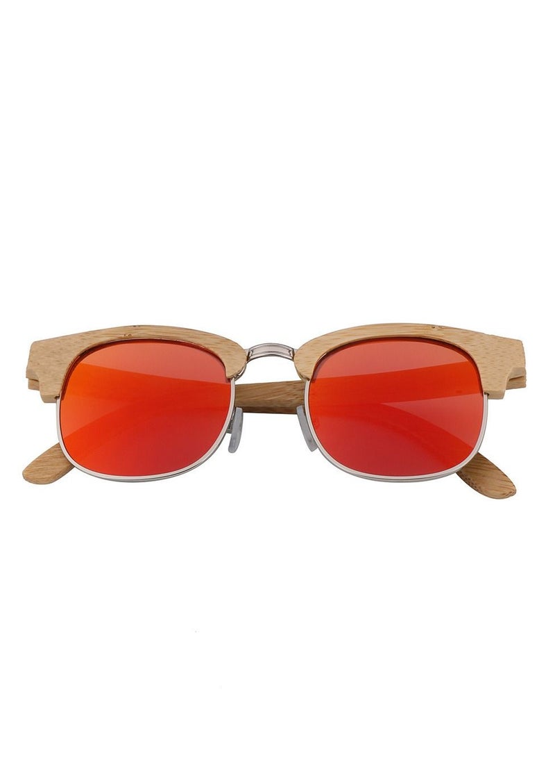 HDCRAFTER New Bamboo Wood Half Frame Polarized Sunglasses - Image 2