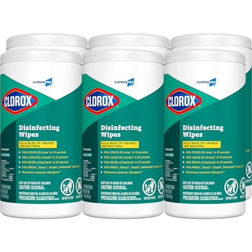 CloroxPro Clorox Disinfecting Wipes, Fresh Scent, 75 Count, Pack of 6 (Package May Vary) - Image 1