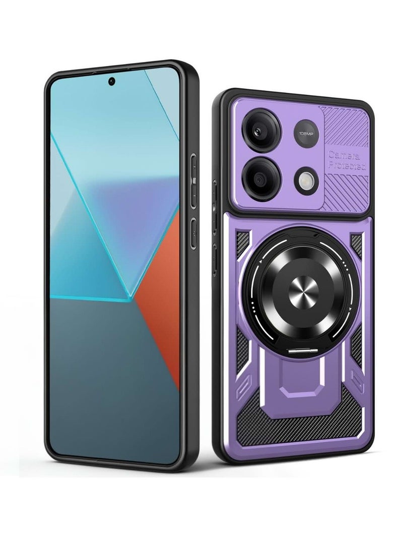 Case Cover Shock Resistant Protect Camera TPU + PC Compatible with Redmi Note 13 4G (Purple)