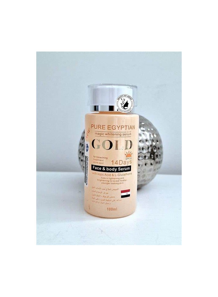 Pure Egyptian Magic Whitening Serum Gold 14 Days Face And Body Serum 100ml - Image 2