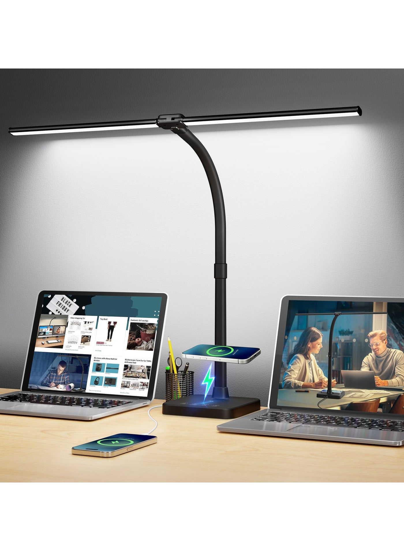 xicen Xicen Led Desk Lamp With Wireless Charge 1 Usb Charging Ports usba
