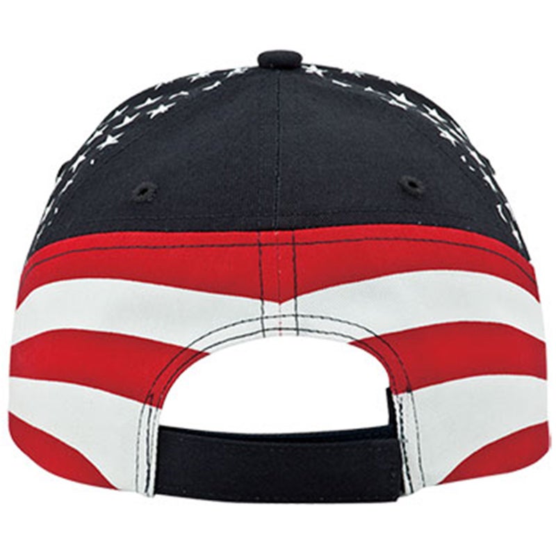 Mega Cap MG Washed Cotton Twill Stars & Stripes USA Ball Cap Hat USA Flag Cap - Image 3
