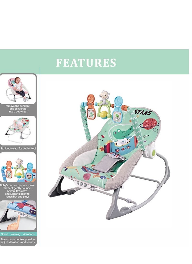 Printed Baby Rocker With Soothing Music,  Calm Vibrations and Removable Toys - Space Green - pzsku/ZB2E562C480BDA3836B8CZ/45/_/1740404217/a23f1839-5fee-41ca-bccf-3645f212d1aa