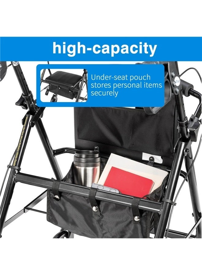 Under Seat Rollator Bag or Tote for Four Wheel Rollator, Rollator Walker Replacement Medical Basket,  ( bag Black)  - Image 3