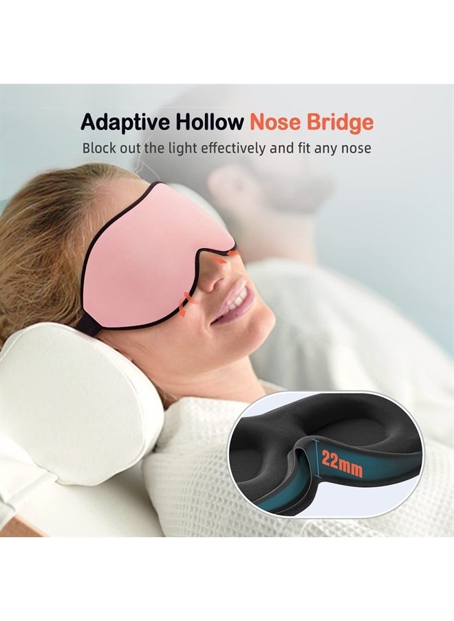 LitBear Sleep Masks for Women, Pink Eye Mask for Sleeping, Comfortable Night Sleeping Mask, Soft Contoured Eye Cover for Sleeping with Elastic Strap for Side Sleeper Men Flying Shift Worker  - Image 4