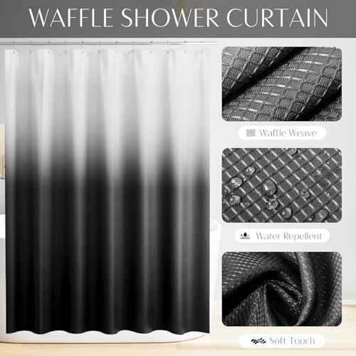 WSBArt 32PCS Bathroom Set Bathroom Sets with Shower Curtain and Rugs Black Bathroom Accessories,Shower Curtain Set,Bathroom Rug Set with Bathroom Trash Can - Image 4