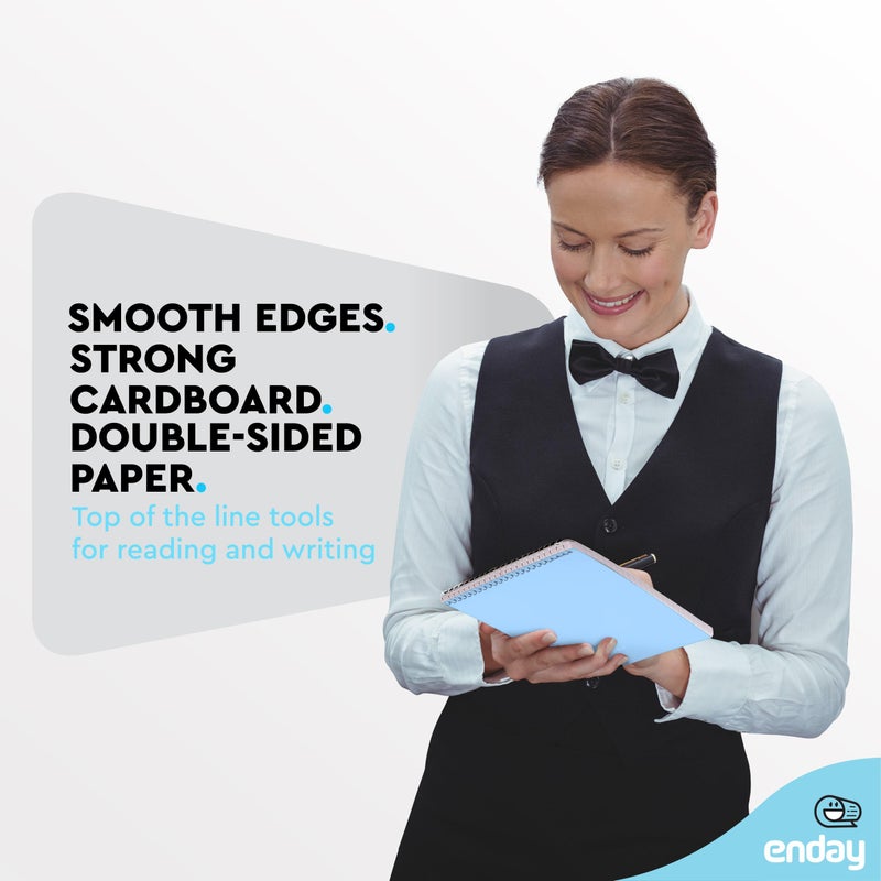 Enday Steno Pads Spiral 6x9 12 Pack, Pastel Colors Gregg Ruled Steno Pad, White Paper Spiral Notepad, 60 Sheets Top Bound Steno Notebook for School, College, Work and Home, 4 Assorted Colors - Image 2