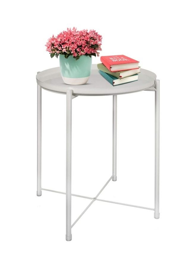 XiuWoo Round Tray Table White 52 x 44 x 42cm - Image 1