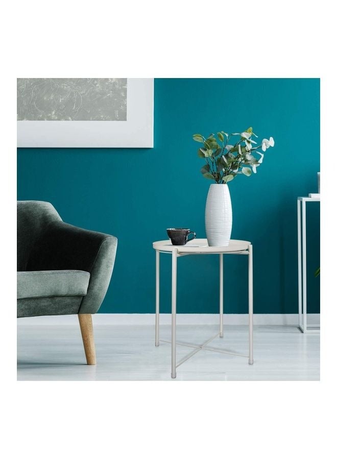 XiuWoo Round Tray Table White 52 x 44 x 42cm - Image 5