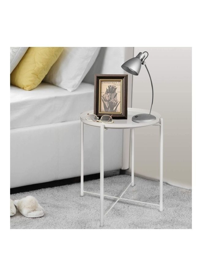 XiuWoo Round Tray Table White 52 x 44 x 42cm - Image 2