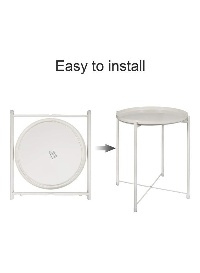 XiuWoo Round Tray Table White 52 x 44 x 42cm - Image 3