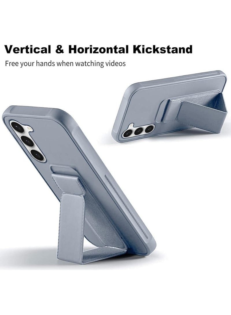 Denx Samsung Galaxy A15 Case with Kickstand and Magnetic Holder, Premium Vertical Strap and Grip with Silicone Holder, multiple viewing positions for Samsung Galaxy A15 (Grey) - Image 3