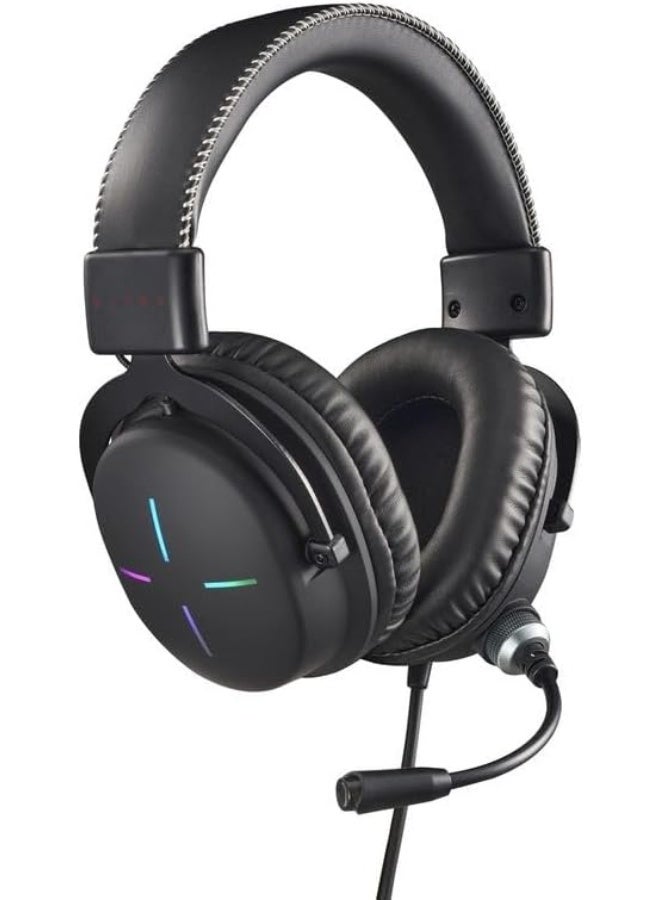 ACER Nitro Headset 2.0 NHW200 Wired Gaming Headset with 50mm drivers, noise-cancelling omni-directional mic, inline audio control, RGB lights, 6.89-ft braided cable, 3.5mm & USB, Black - Image 2