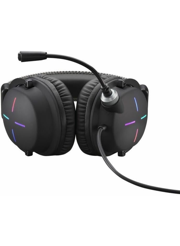 ACER Nitro Headset 2.0 NHW200 Wired Gaming Headset with 50mm drivers, noise-cancelling omni-directional mic, inline audio control, RGB lights, 6.89-ft braided cable, 3.5mm & USB, Black - Image 3