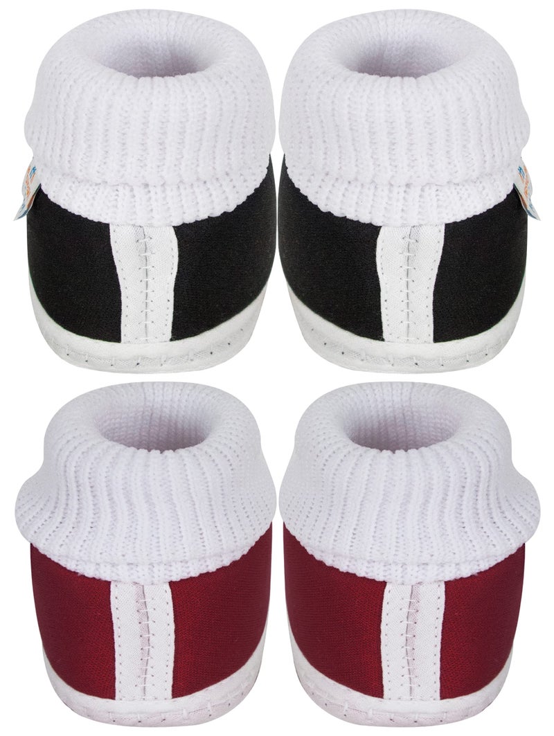 Neska Moda Set Of 2 Pair Unisex Baby Booties for 6 to 12 Months Multicolor - Image 3
