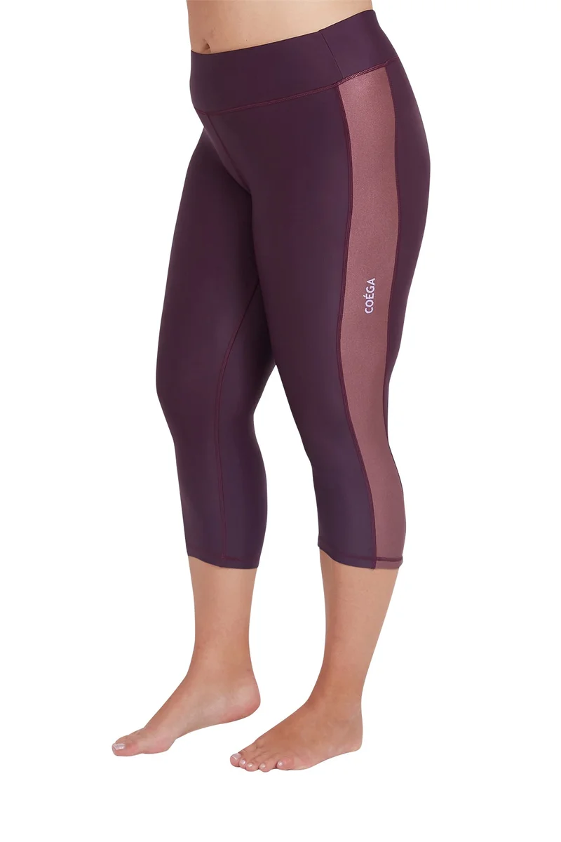 COEGA SUNWEAR COEGA Ladies  Swim Tights 3/4 Length - Dusky Purple Textures