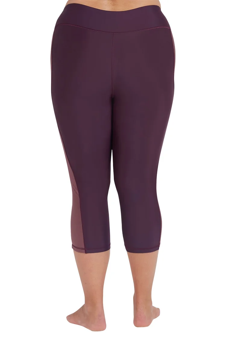 COEGA SUNWEAR COEGA Ladies  Swim Tights 3/4 Length - Dusky Purple Textures