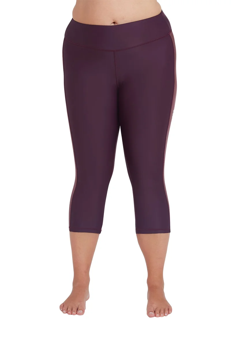 COEGA SUNWEAR COEGA Ladies  Swim Tights 3/4 Length - Dusky Purple Textures