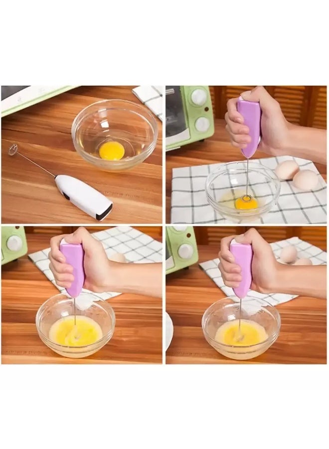 HongXin Handheld Kitchen Mixer Frother, Coffee Milk Egg Stirrer Stainless Steel- Pink Colour - Image 3