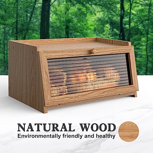 LOHASOK Bread Box for Kitchen Countertop Large Bread Box Farmhouse Bread Container Bread Storage with Window Bread Holder - Image 5