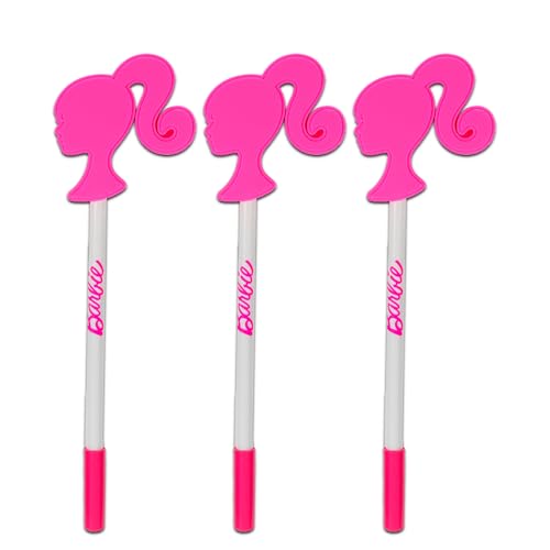Barbie School Supplies Pen Set - 3 Pc Ballpoint Pens Party Favors Bundle for Kids Plus Stickers | Barbie Pens and School Supplies - Image 2