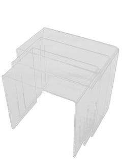 Acrylic - Set of 3 Acrylic Nesting Tables, Clear Acrylic Showcase Display Risers Nesting Stands Shelves for Jewelry Figures Arts/Crafts Cupcakes