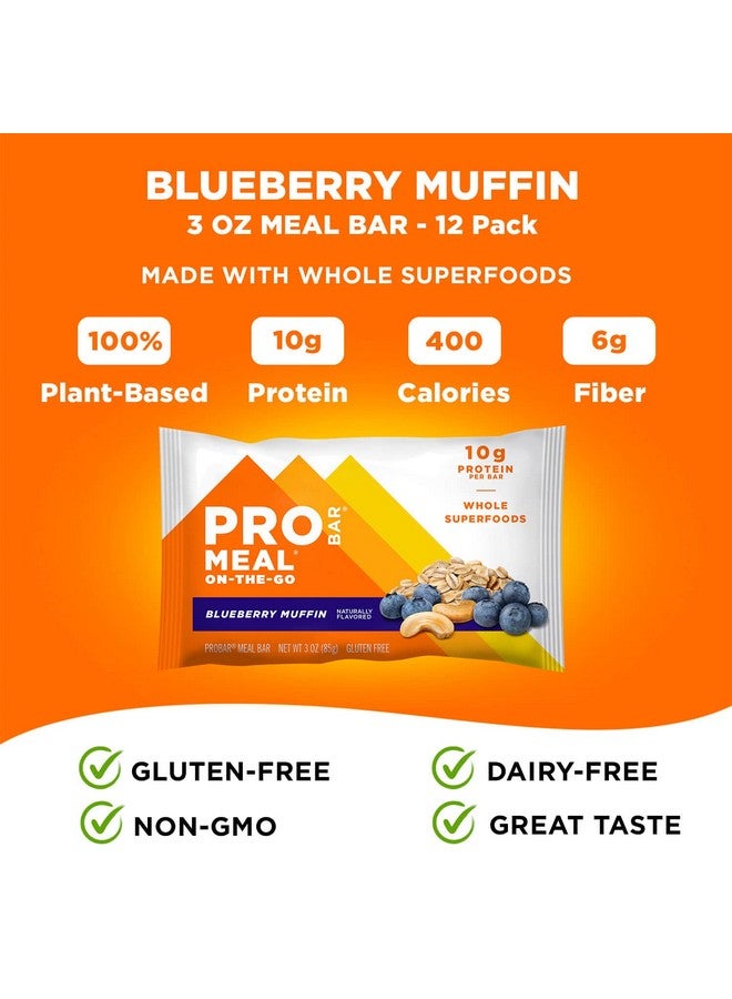 برو بار بروبار - بار وجبة، كعكة التوت الأزرق، غير معدل وراثيًا، خالٍ من الغلوتين، صحي، نباتي، مكونات غذائية كاملة، طاقة طبيعية (12 قطعة) - Image 4