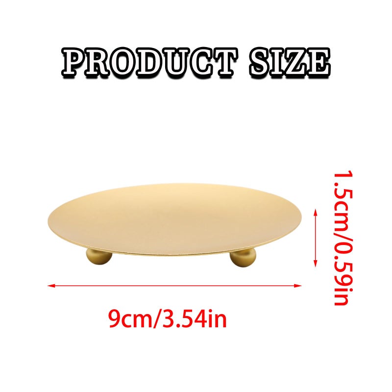 Adyoney 2Pcs Iron Plate Candle Holder Set - 3.54 Inch Decorative Pedestal Candle Stands for Home, Wedding, and Birthday Parties - Elegant Gold Candle Holders for Stylish DÃ©cor - Image 2